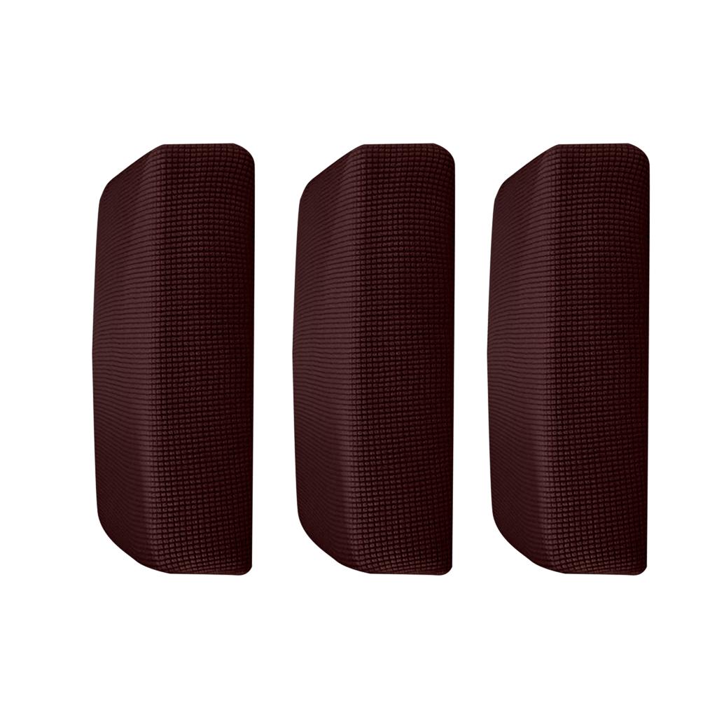 3Pcs Sofa Futon Seat Cushion Cover Couch Slipcover Protector Dark Brown _ S