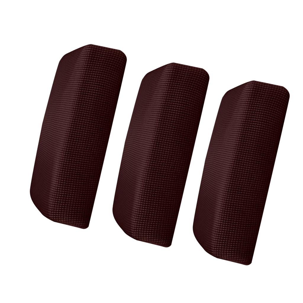 3Pcs Sofa Futon Seat Cushion Cover Couch Slipcover Protector Dark Brown _ S