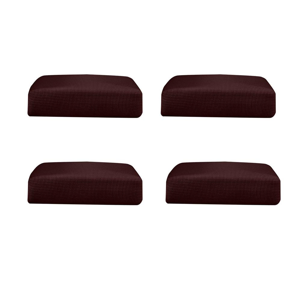 4Pcs Sofa Futon Seat Cushion Cover Couch Slipcover Protector Dark Brown _ S