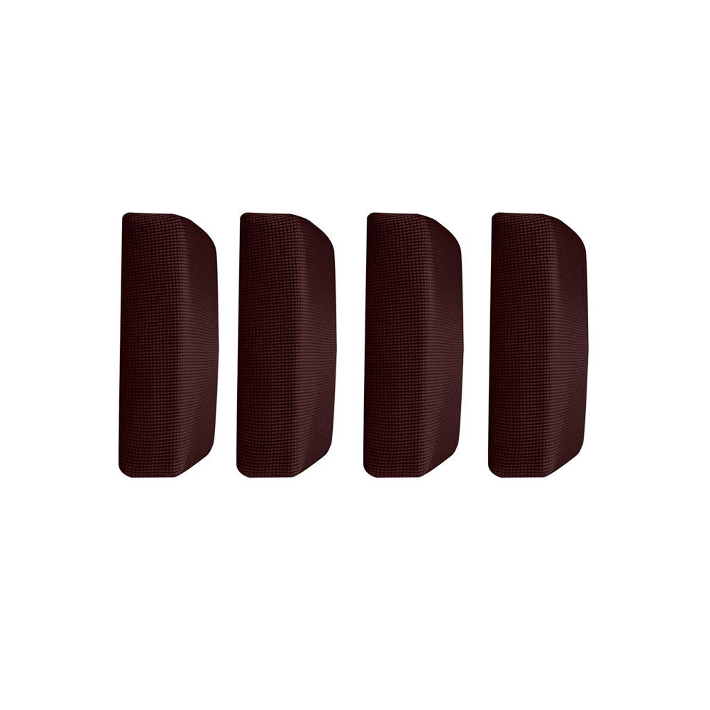 4Pcs Sofa Futon Seat Cushion Cover Couch Slipcover Protector Dark Brown _ S
