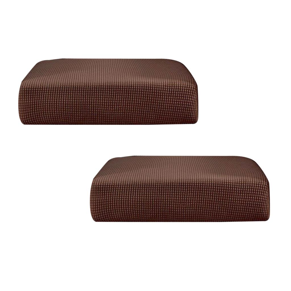 2Pcs Sofa Futon Seat Cushion Cover Couch Slipcover Protector Light Brown_S