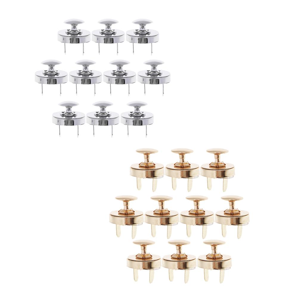 20 Set 18mm Metal Magnetic Fasteners Button for Handbag Purse Gold Silver