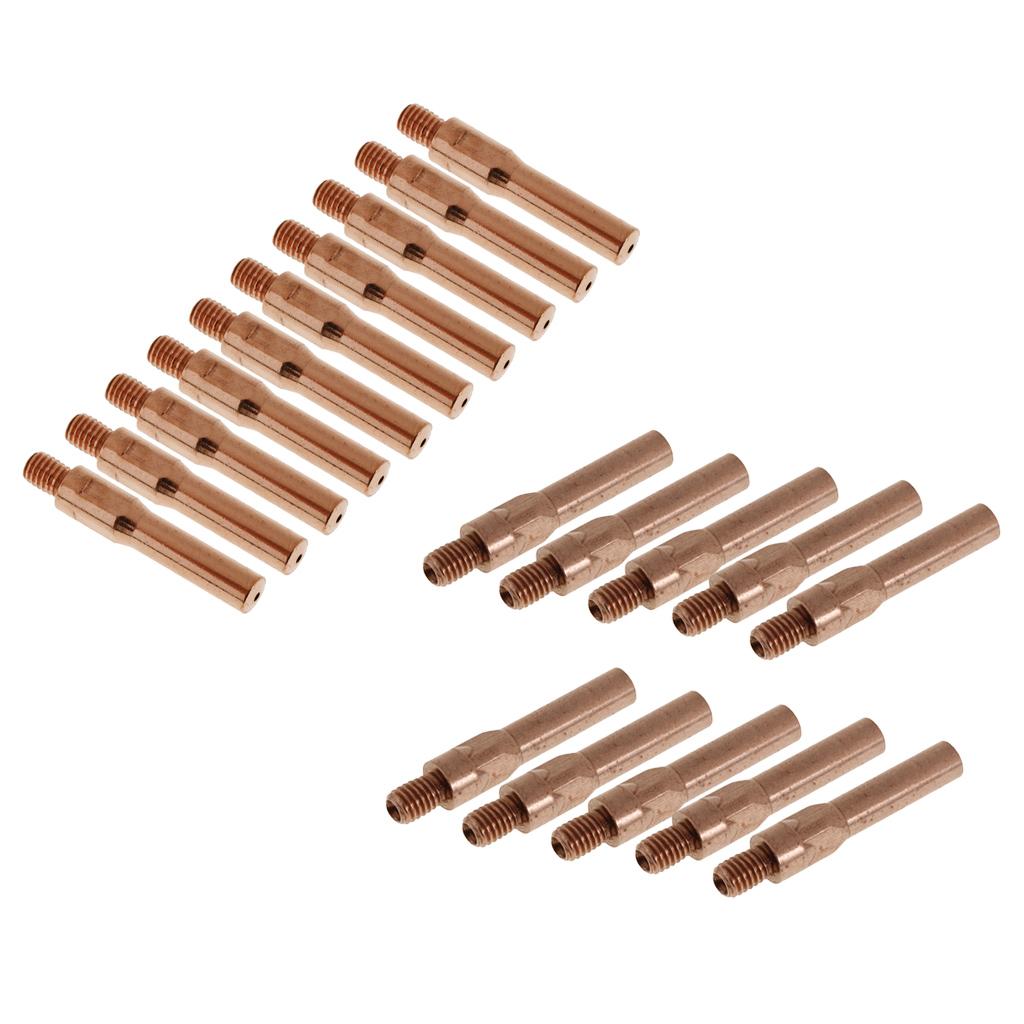 10 Pcs Red Copper Gas Shielded Weld Welding Contact Nozzle 1.2mm+1.4mm