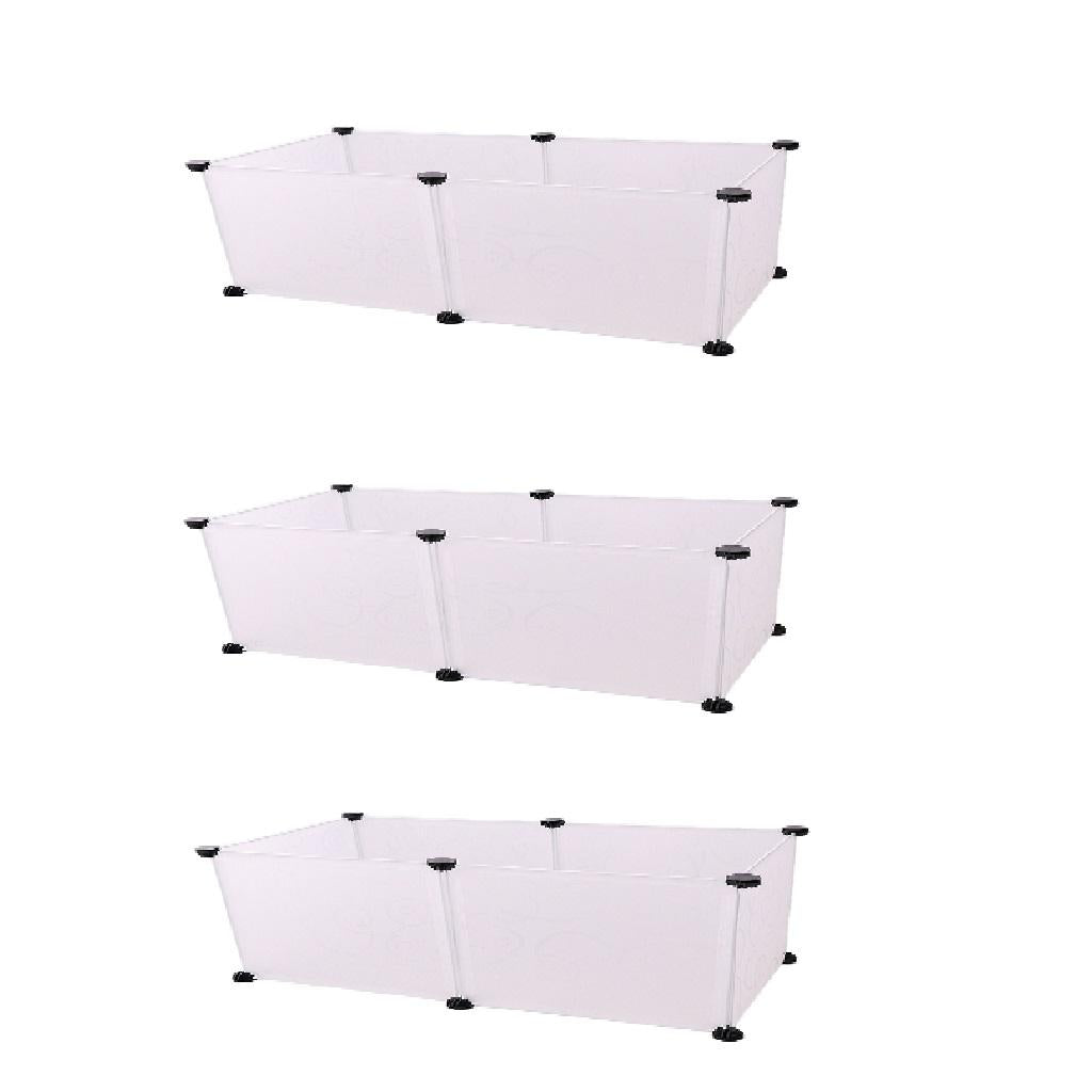 3pcs Wire Metal Pet Dog Rabbit Exercise Playpen Fence Cage 6 Panels White