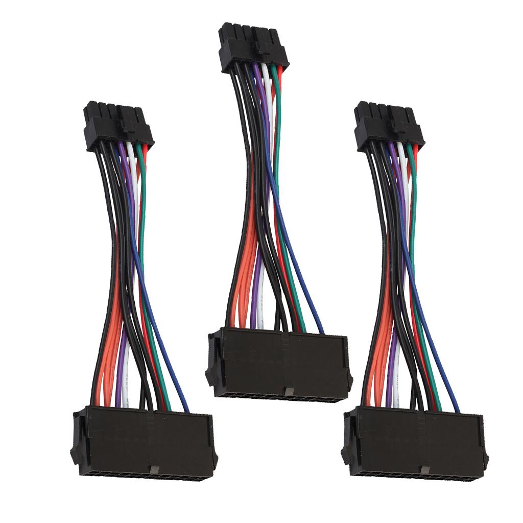 3Pcs ATX 24 Pin Female to 12 Pin Male Converter Power Supply Cable for Acer