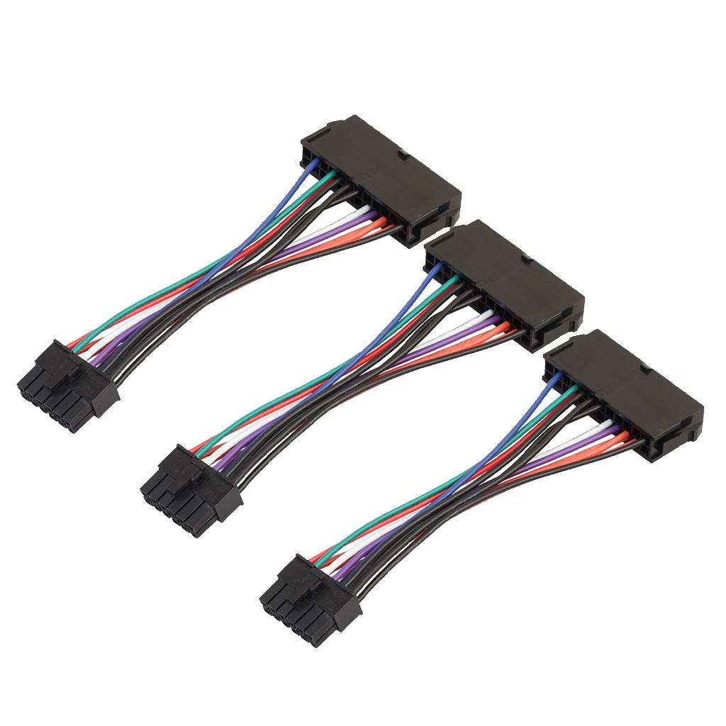 3Pcs ATX 24 Pin Female to 12 Pin Male Converter Power Supply Cable for Acer