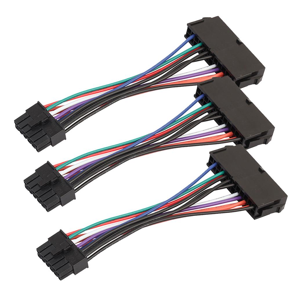 3Pcs ATX 24 Pin Female to 12 Pin Male Converter Power Supply Cable for Acer