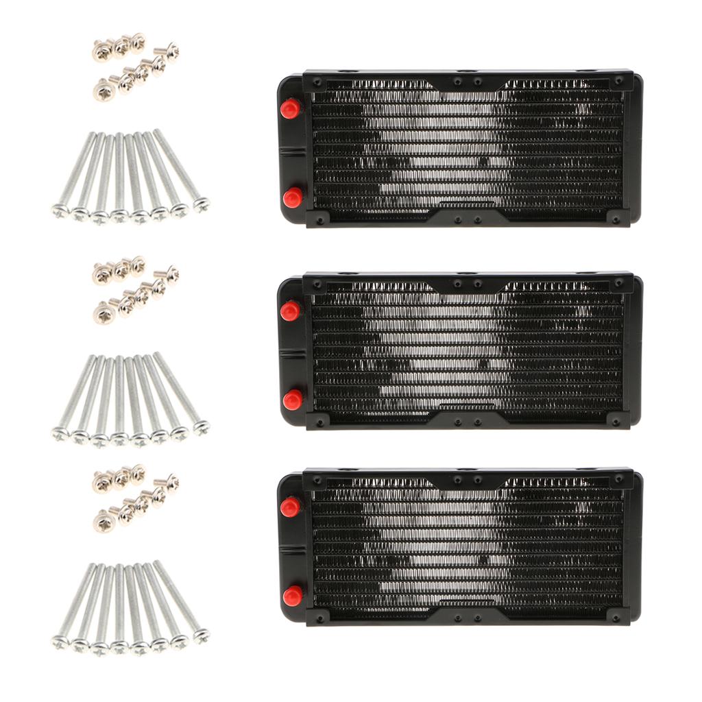 3x Computer Radiator 240mm 10 Pipes Water Cooler Cooling for CPU Heatsink