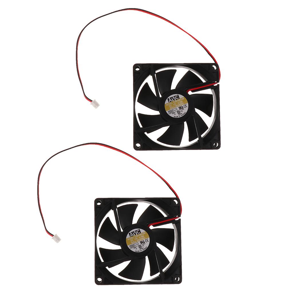 2Pack 80mm Case Fan 12V DC PC CPU Computer Cooling Fan 2Wire 2Pin 8025