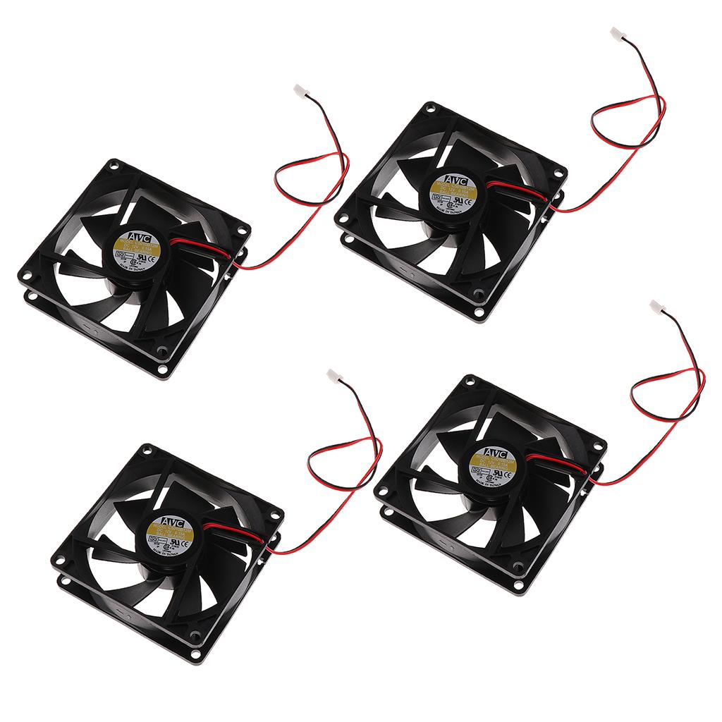 4Pack 80mm Case Fan 12V DC PC CPU Computer Cooling Fan 2Wire 2Pin 8025