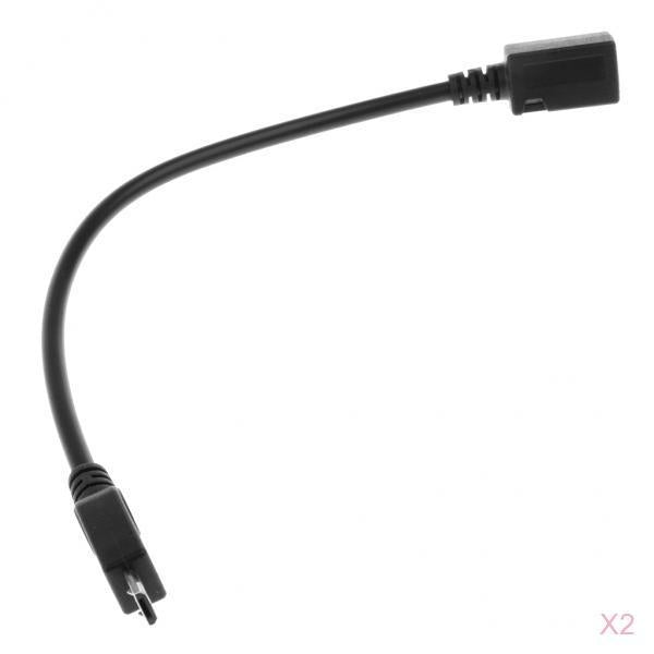 2x Micro USB Male to Micro USB Female Extension Extender Data Charging Cable