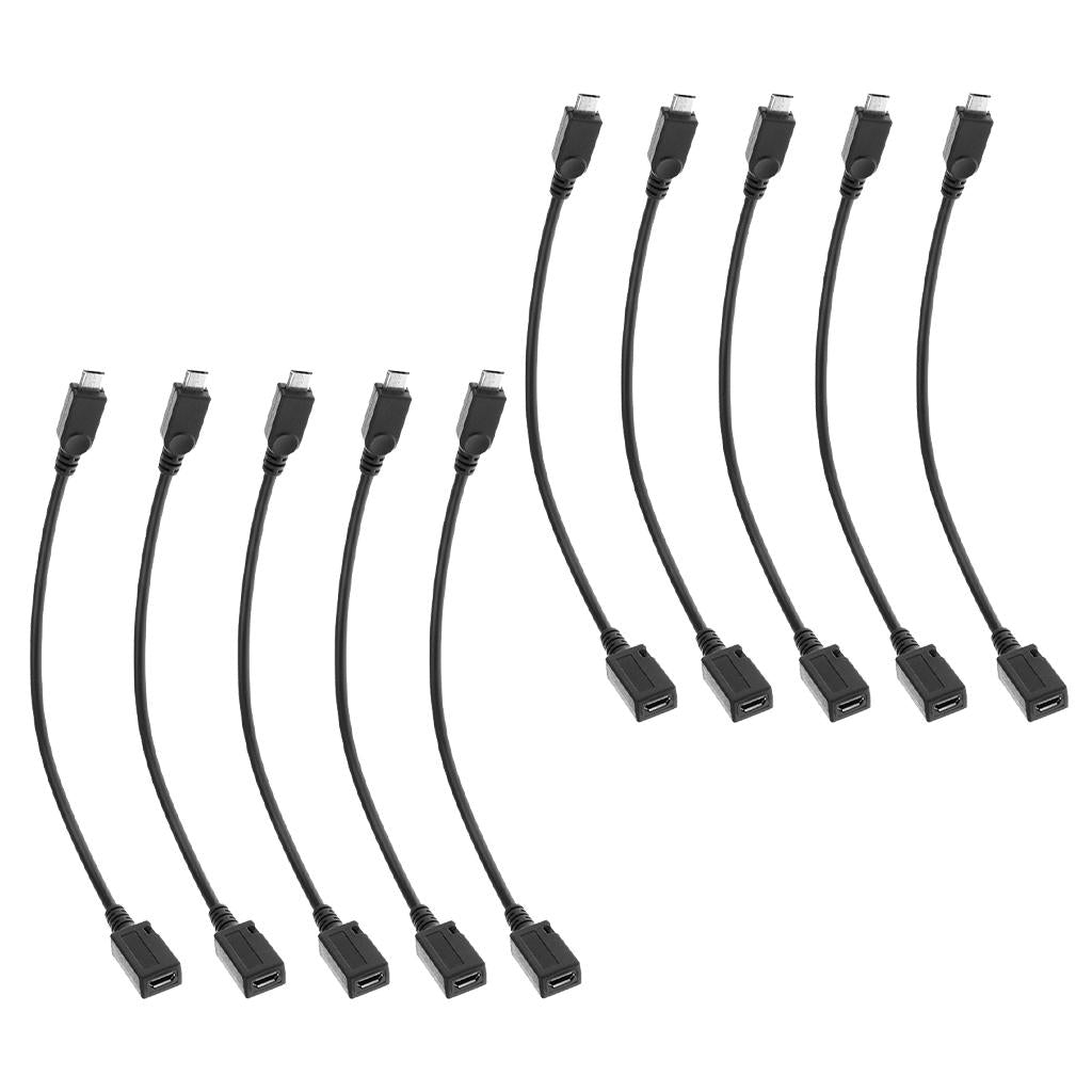 10xMicro USB Male to Micro USB Female Extension Extender Date Charging Cable