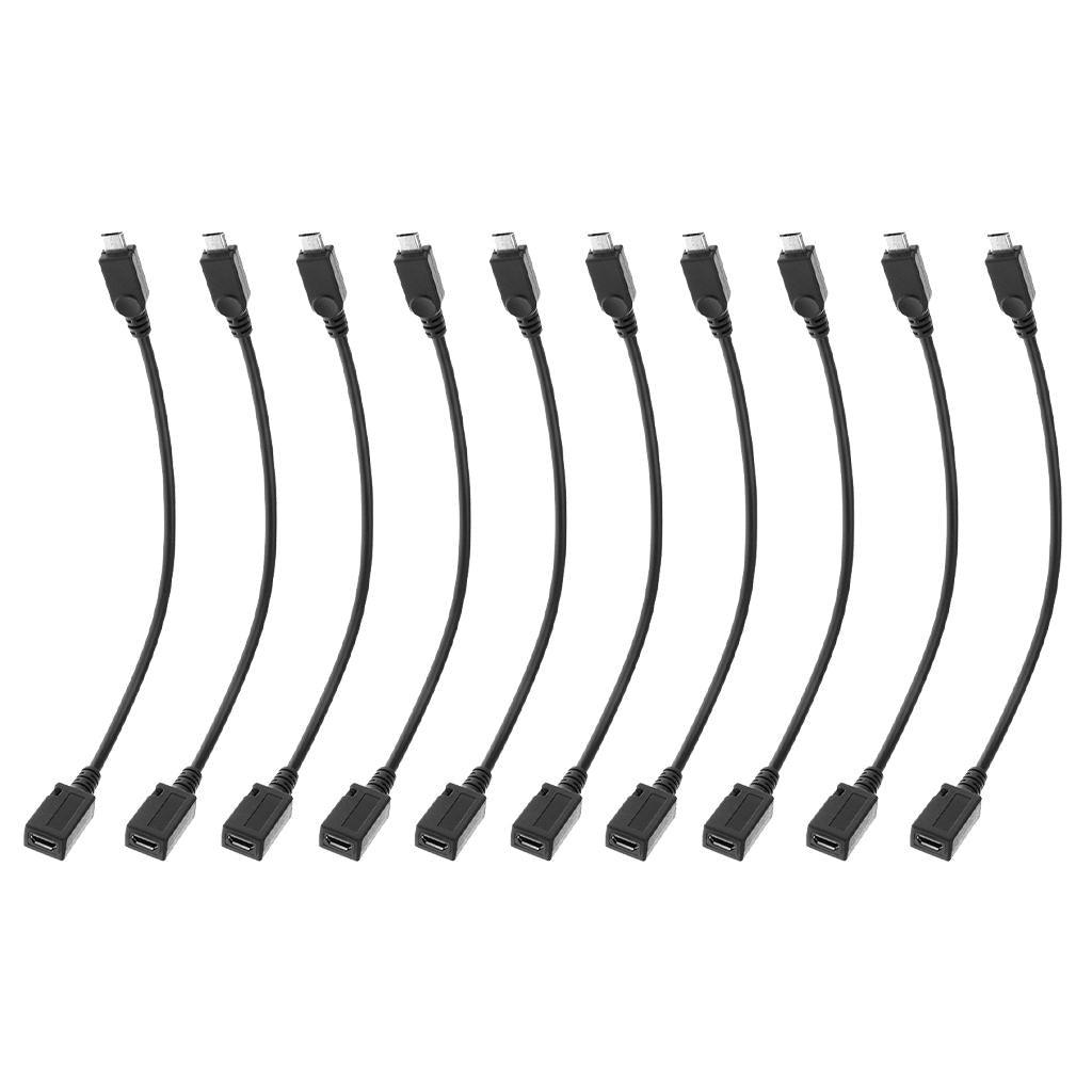 10xMicro USB Male to Micro USB Female Extension Extender Date Charging Cable