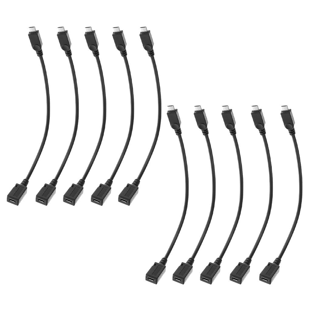 10xMicro USB Male to Micro USB Female Extension Extender Date Charging Cable