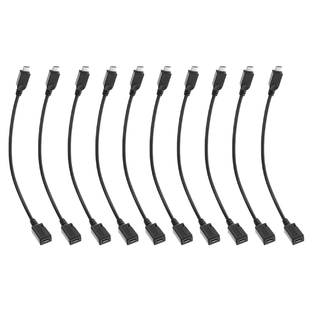 10xMicro USB Male to Micro USB Female Extension Extender Date Charging Cable