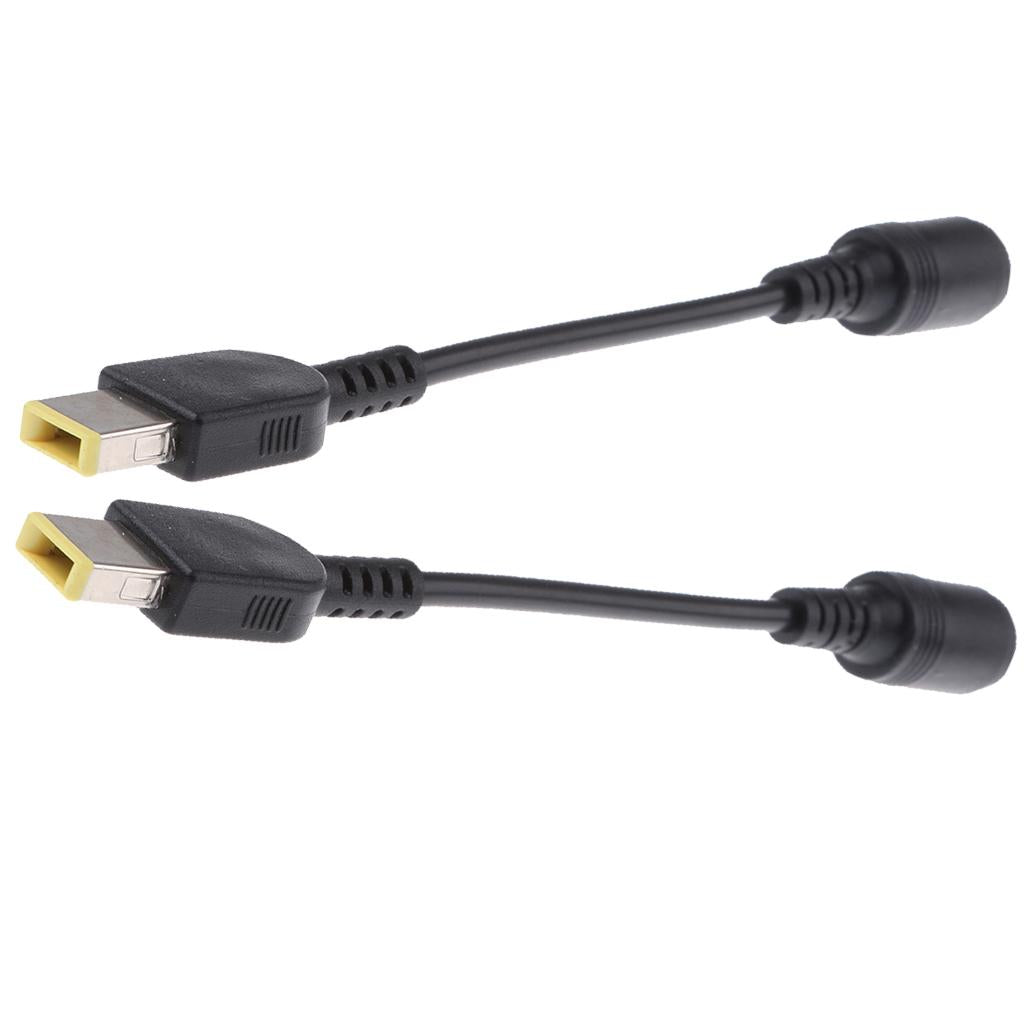2Pcs 7.9x5.5mm Round Jack to Square End Power Cable Cord for Lenovo Thinkpad