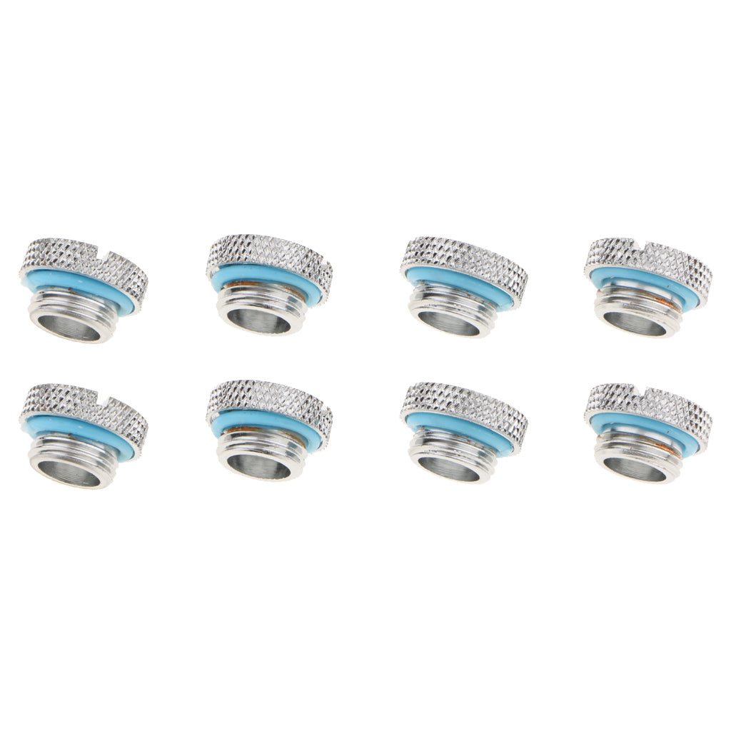 8Piece Silver Chrome Water Cooling G1/4 Plug Water Stop for Water Cooling