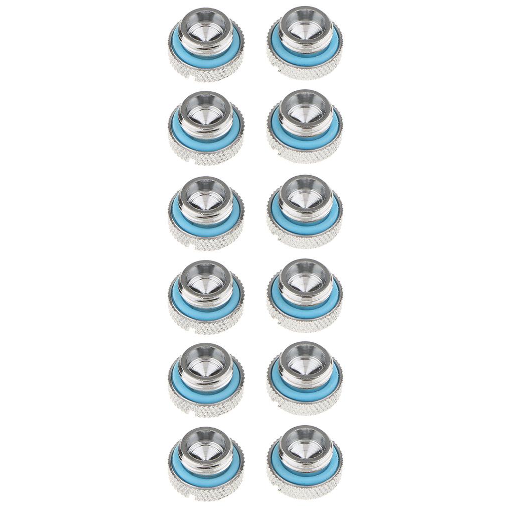 12Piece Silver Chrome Water Cooling G1/4 Plug Water Stop for Water Cooling