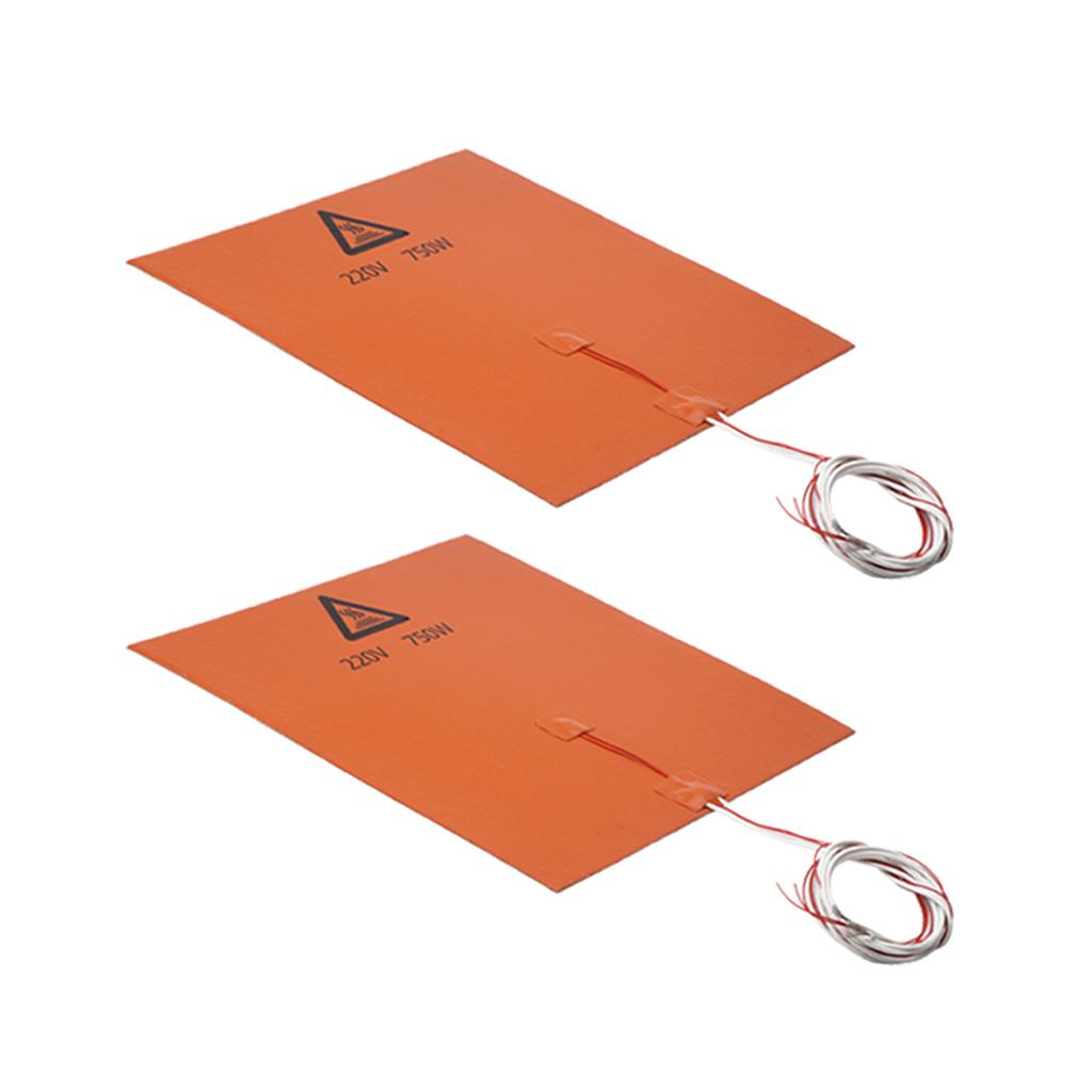 2Pcs 220V 300*300mm 750W Rubber Heating Pad For 3D Printer Heated Bed