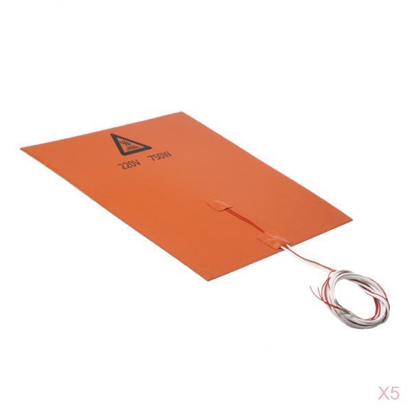5x 220V 300*300mm 750W Rubber Silicone Heat Pad For 3D Printer Heated Bed