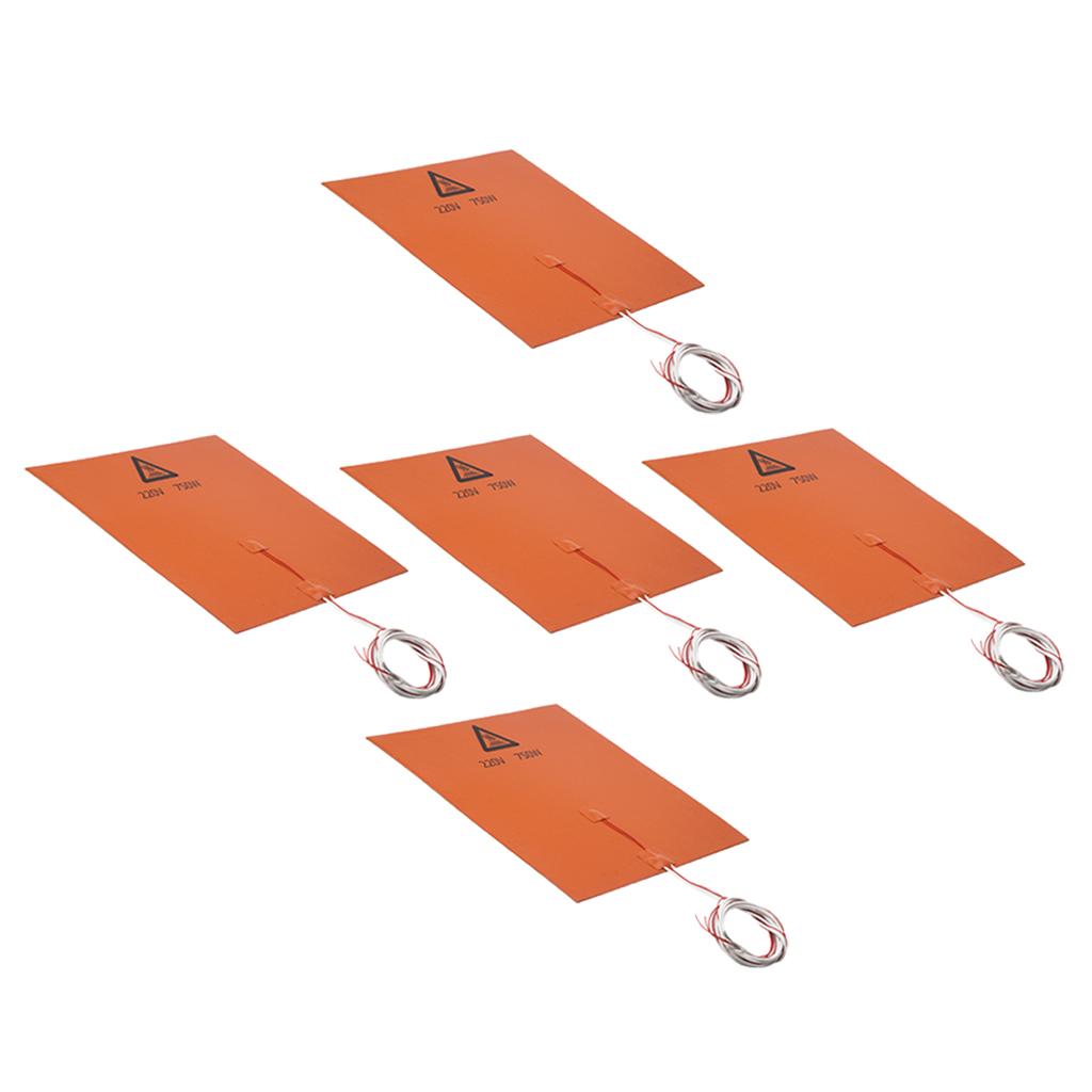 5x 220V 300*300mm 750W Rubber Silicone Heat Pad For 3D Printer Heated Bed