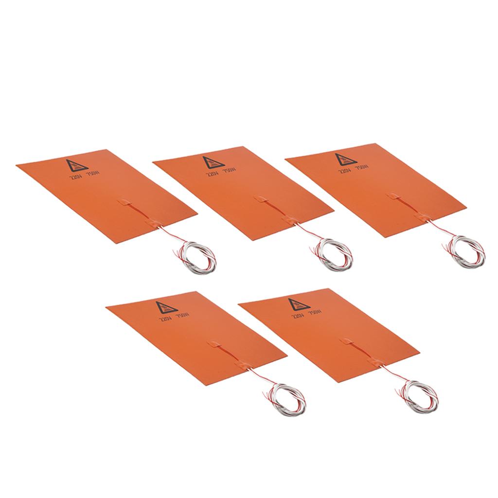 5x 220V 300*300mm 750W Rubber Silicone Heat Pad For 3D Printer Heated Bed