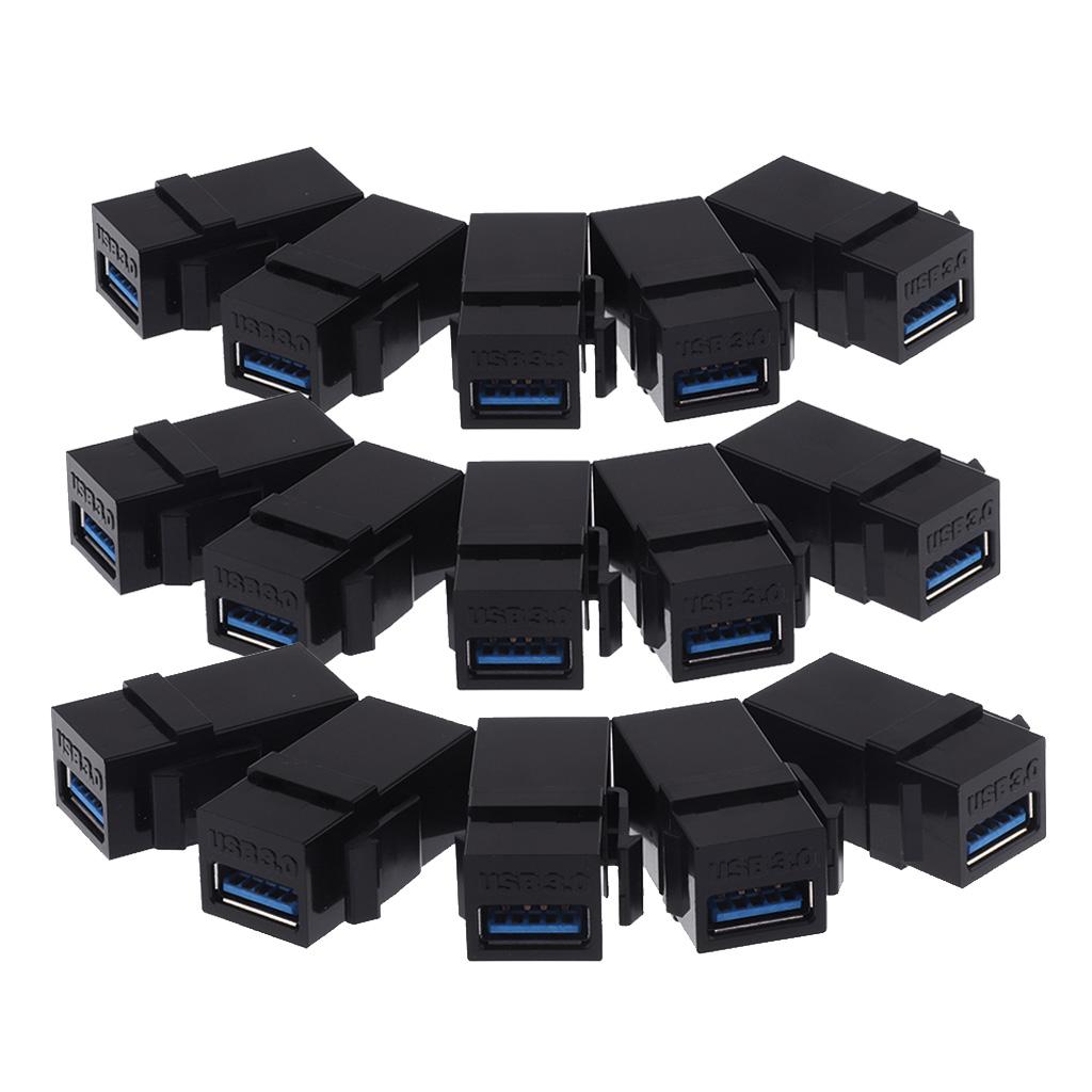 15Pack USB 3.0 Keystone Jack A Female to A Female Coupler Insert Connector