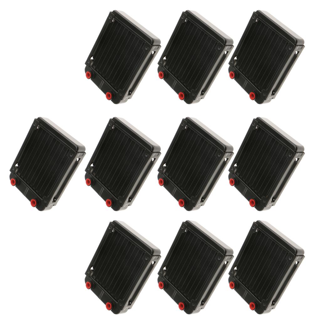 10x G4/1 Aluminum Computer CPU 10Pipes Water Cooling Radiator System 120mm