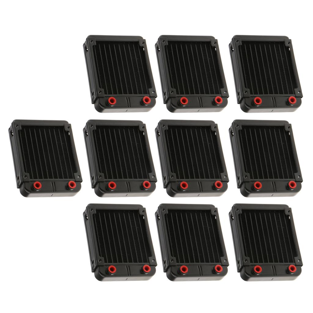 10x G4/1 Aluminum Computer CPU 10Pipes Water Cooling Radiator System 120mm