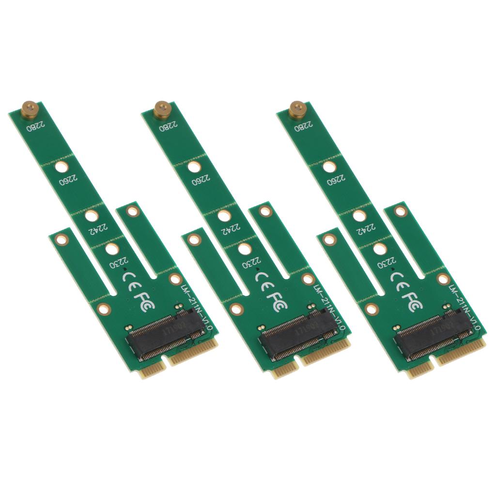 3Pcs mSATA PCI-E 3.0 SSD to NGFF M.2 B-Key SATA Adapter Expansion Card