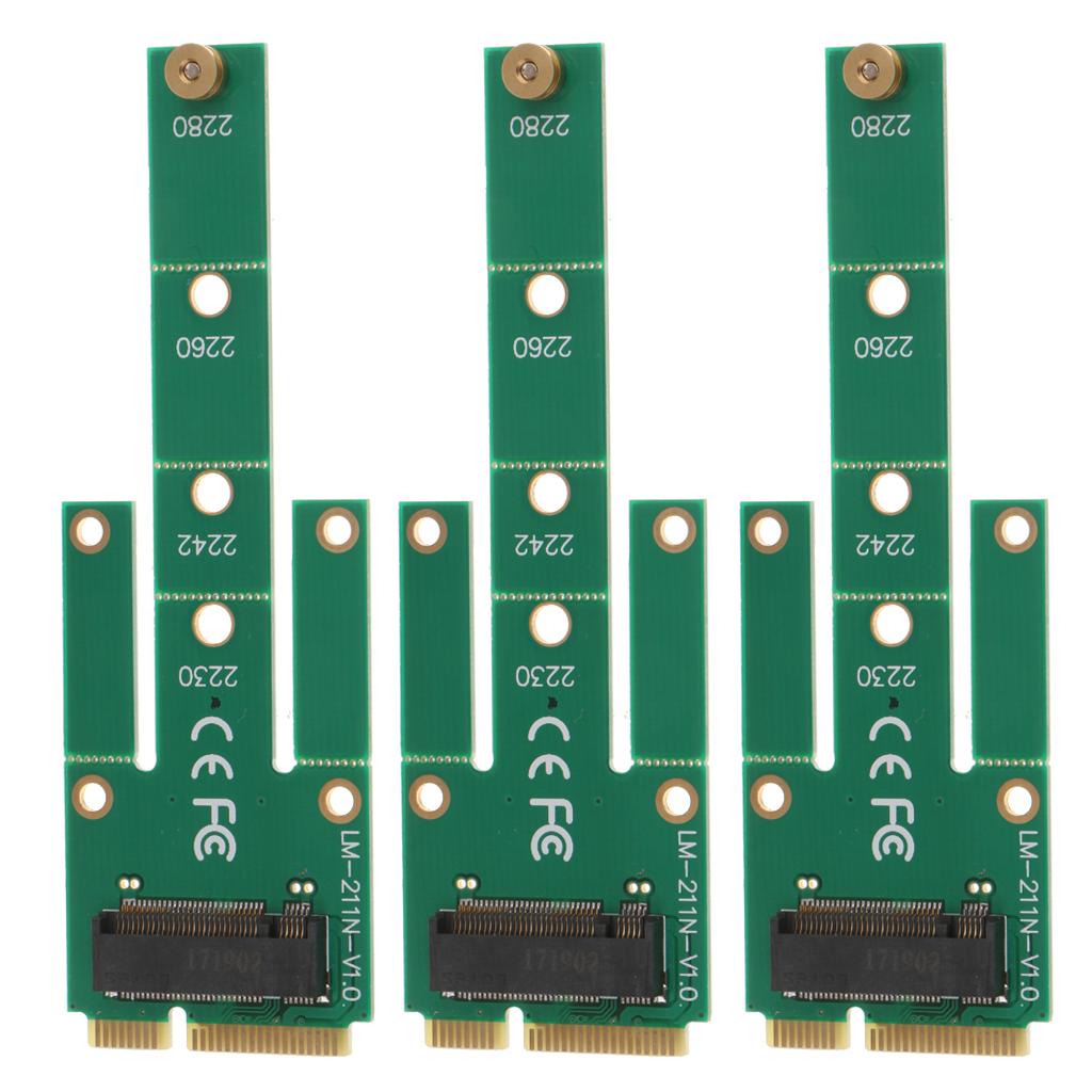 3Pcs mSATA PCI-E 3.0 SSD to NGFF M.2 B-Key SATA Adapter Expansion Card