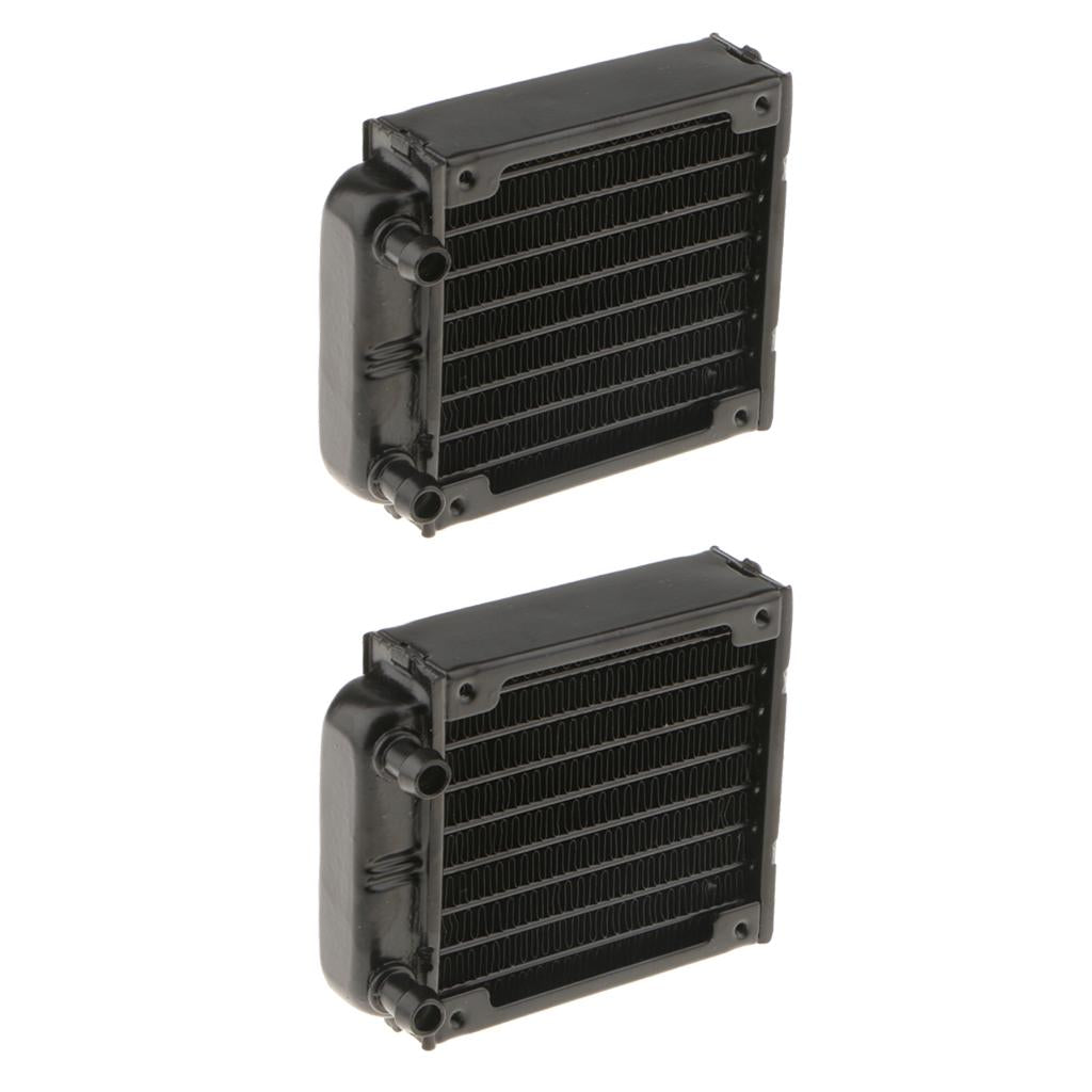 2x Computer Radiator Water Cooling Cooler for CPU LED Heatsink Aluminum 80mm