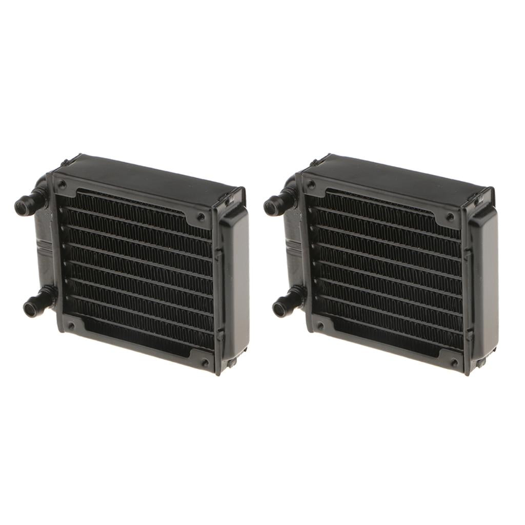 2x Computer Radiator Water Cooling Cooler for CPU LED Heatsink Aluminum 80mm