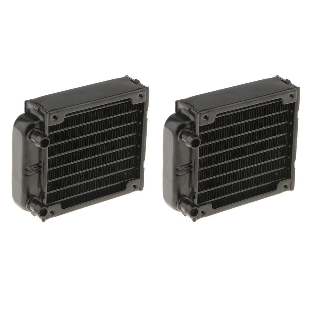 2x Computer Radiator Water Cooling Cooler for CPU LED Heatsink Aluminum 80mm