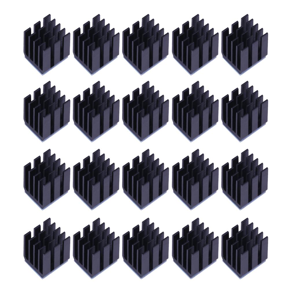 20xStepper Motor Driver Heat Sinks Cooling Block Heatsinks for TMC2100 Black