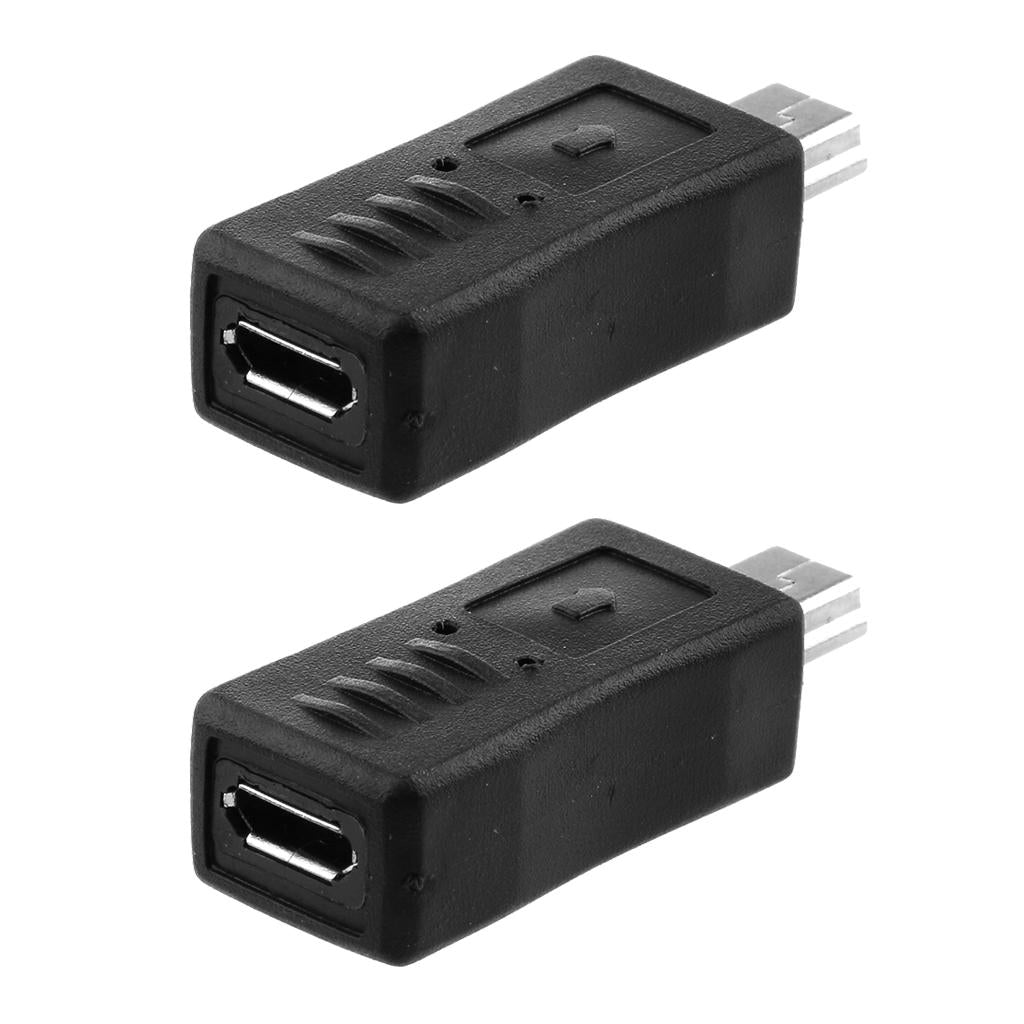 2x Converter Adapter for Mini USB Male to Micro USB Female 5p Adapter Charge