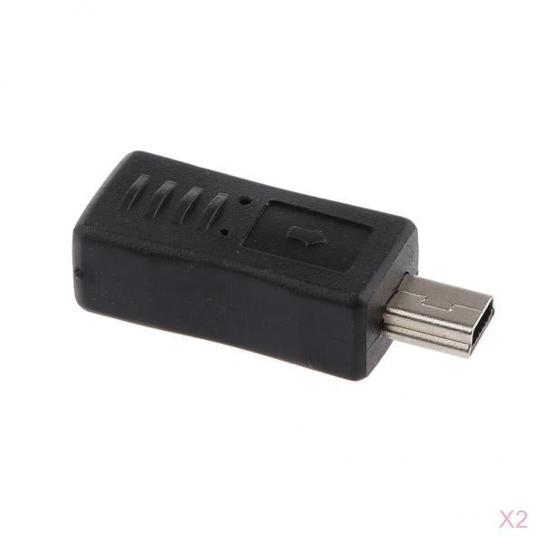 2x Converter Adapter for Mini USB Male to Micro USB Female 5p Adapter Charge
