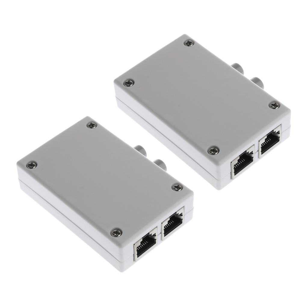 2Pcs RJ45-2M 2Port Internet Network Sharing Switch Splitter Selector Hub Box
