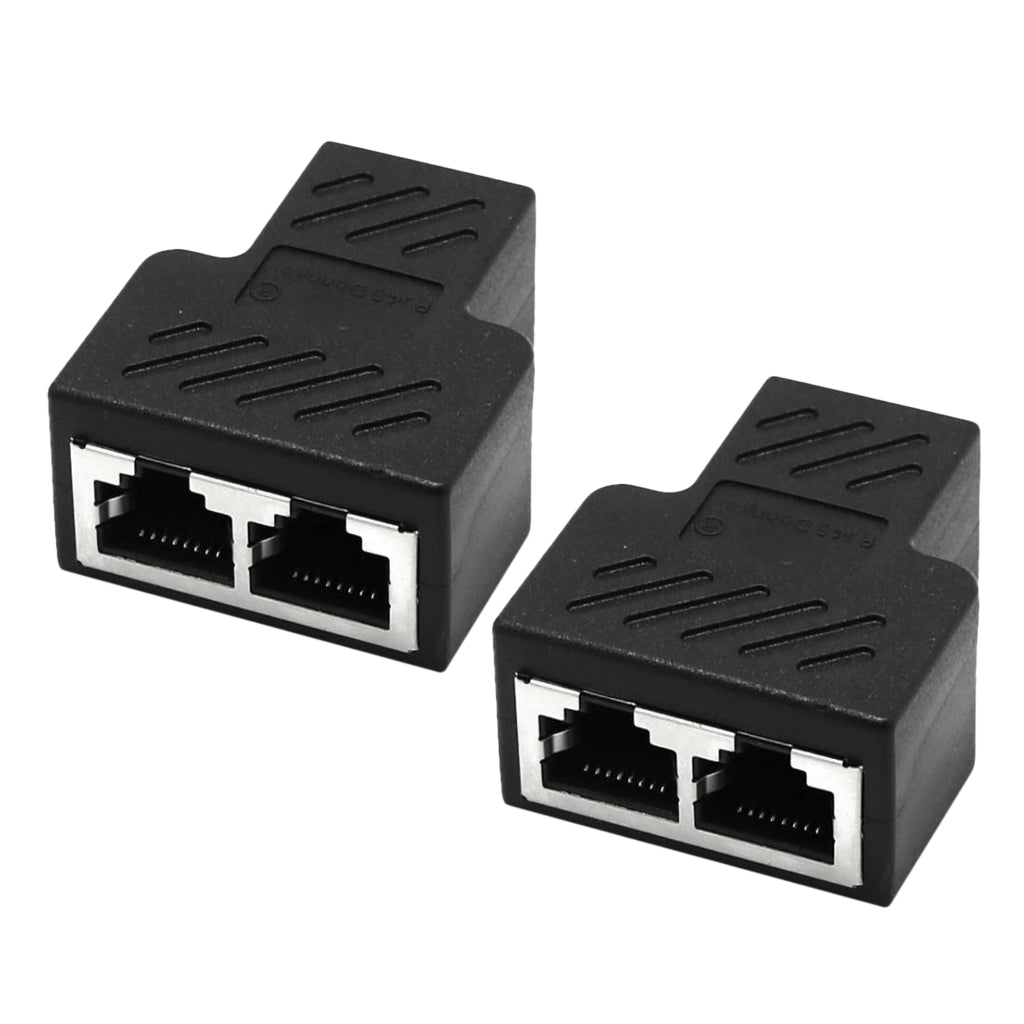 2Piece Splitter Adapter 1 to 2 Dual Female Port Connector Extender Plug