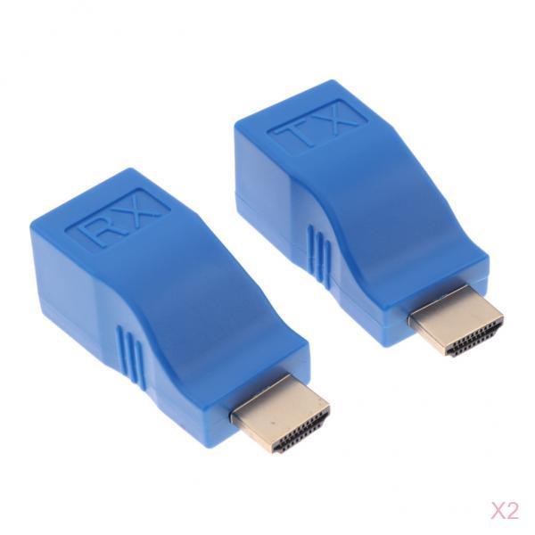 4Pcs 30m 1080P to Extender CAT5 Cable Network Converter Adapter