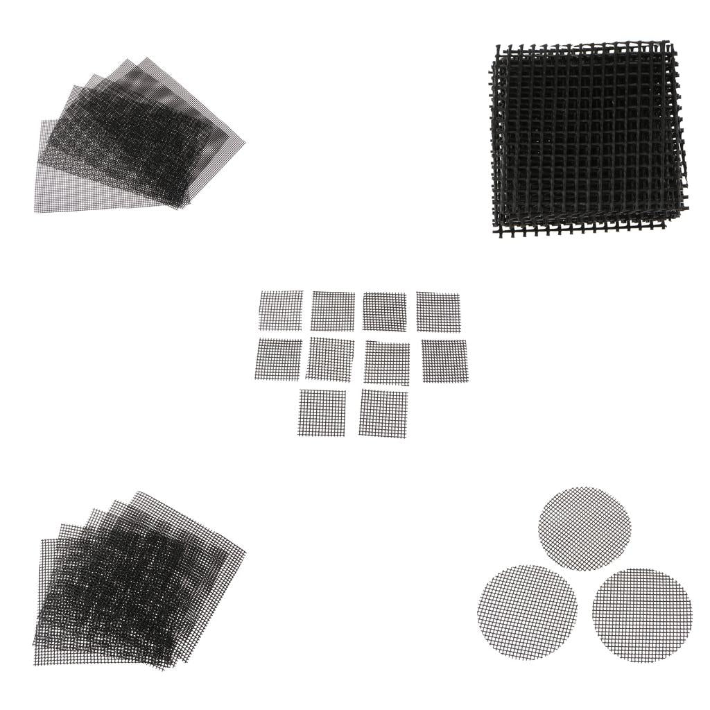 30Pcs Plastic Drainage Mesh Sheet Flowerpot Bottom Bug Pest Control, 4 Sizes