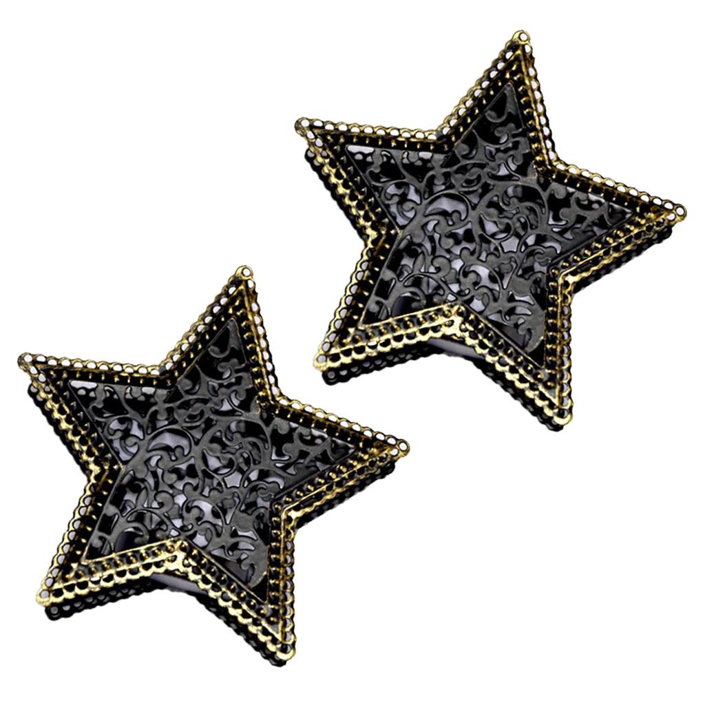 3D Hollow Star Moroccan Candlestick Candle Tea Light Holder Party 2-set