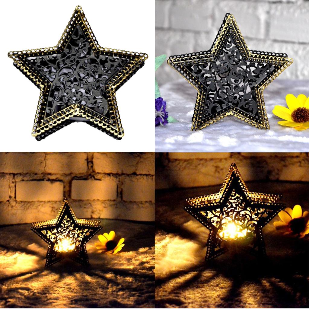 3D Hollow Star Moroccan Candlestick Candle Tea Light Holder Party 4-set