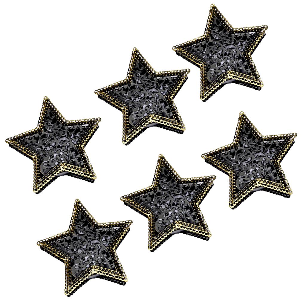 3D Hollow Star Moroccan Candlestick Candle Tea Light Holder Party 6-set