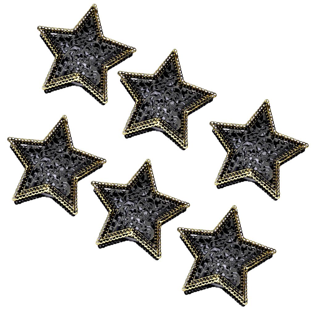 3D Hollow Star Moroccan Candlestick Candle Tea Light Holder Party 6-set