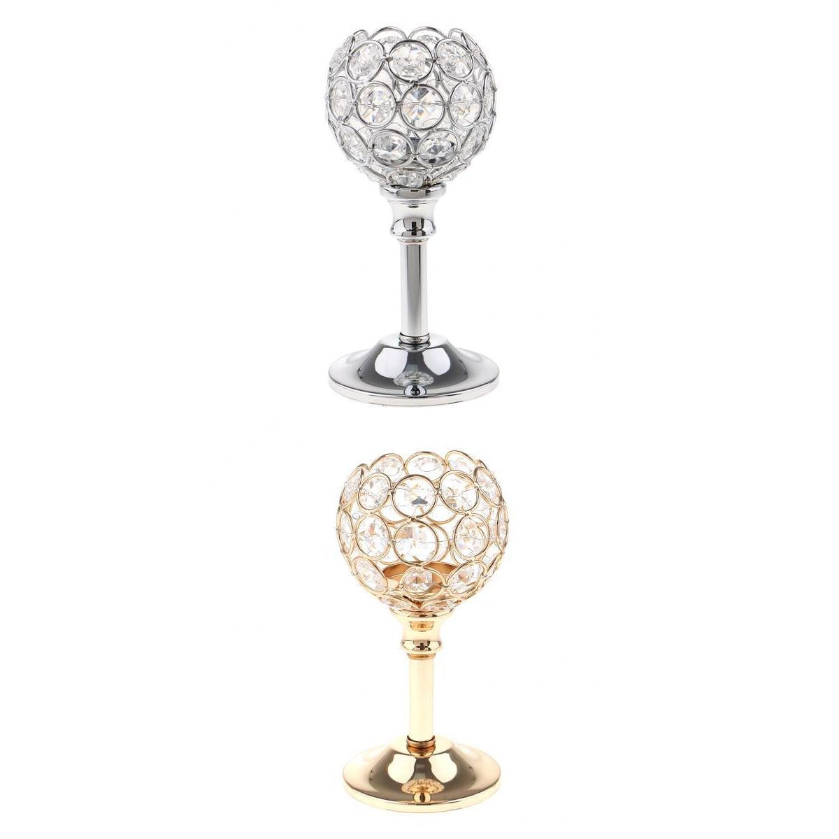 2Pcs Mosaic Crystal Candle Holder Tea Light Stand Candelabra Candlestick S