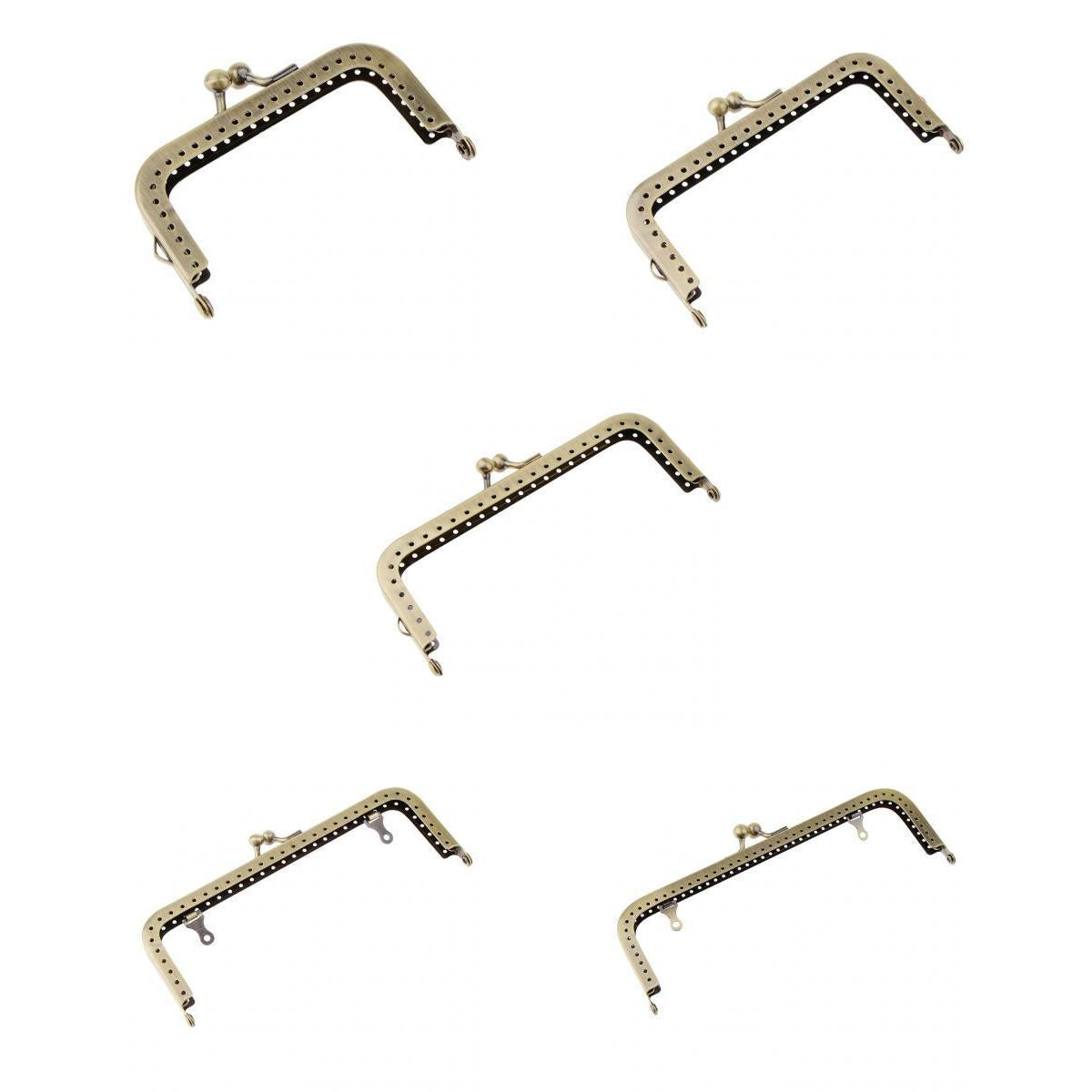 5Pcs Squared Mental Purse Frame Kiss Clasp Lock Handle DIY Bag Accessories