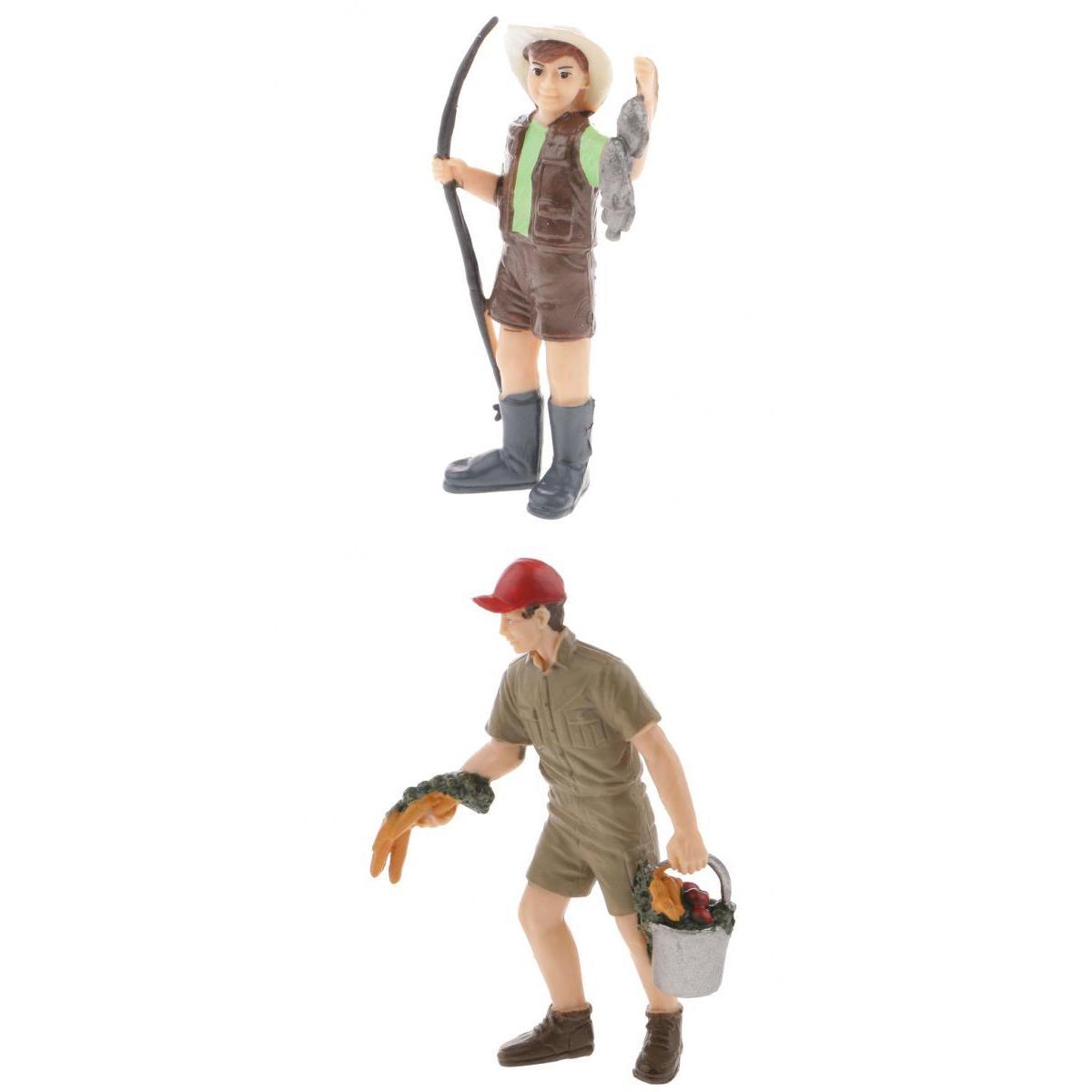 2pcs Realistic Male Rancher People Figurine Model Action Figure Kids Toy