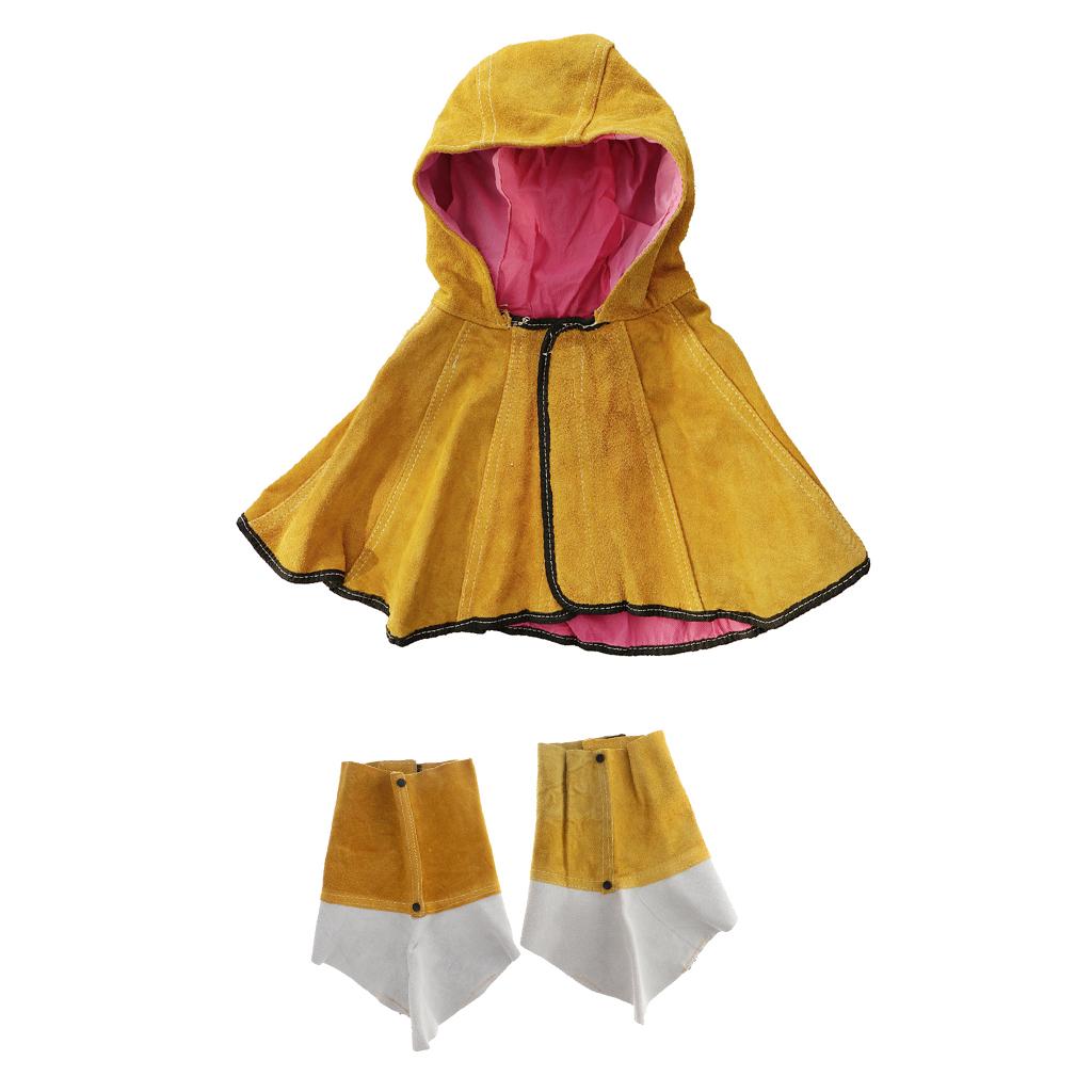 Cowhide Leather Welding Protective Gear Working Cap L+1 Pair Shoes Cover