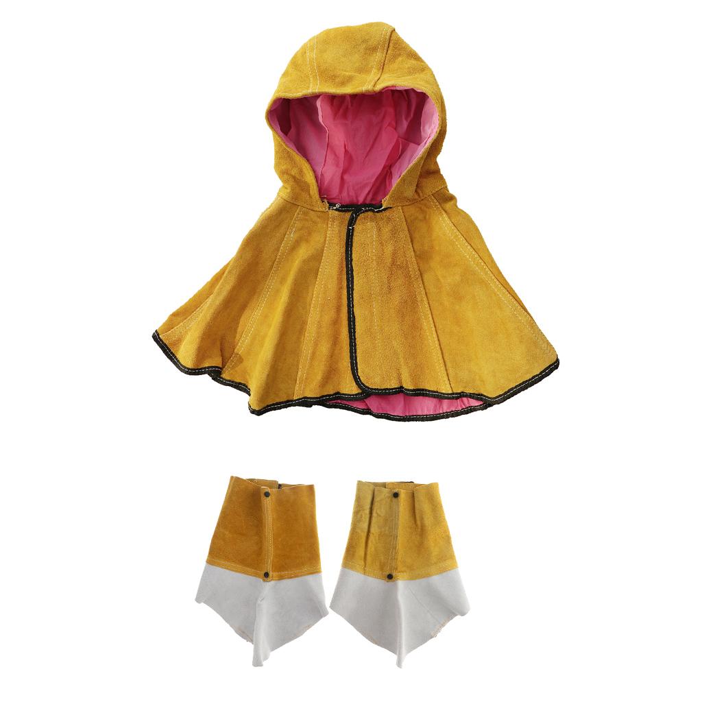 Cowhide Leather Welding Protective Gear Working Cap L+1 Pair Shoes Cover